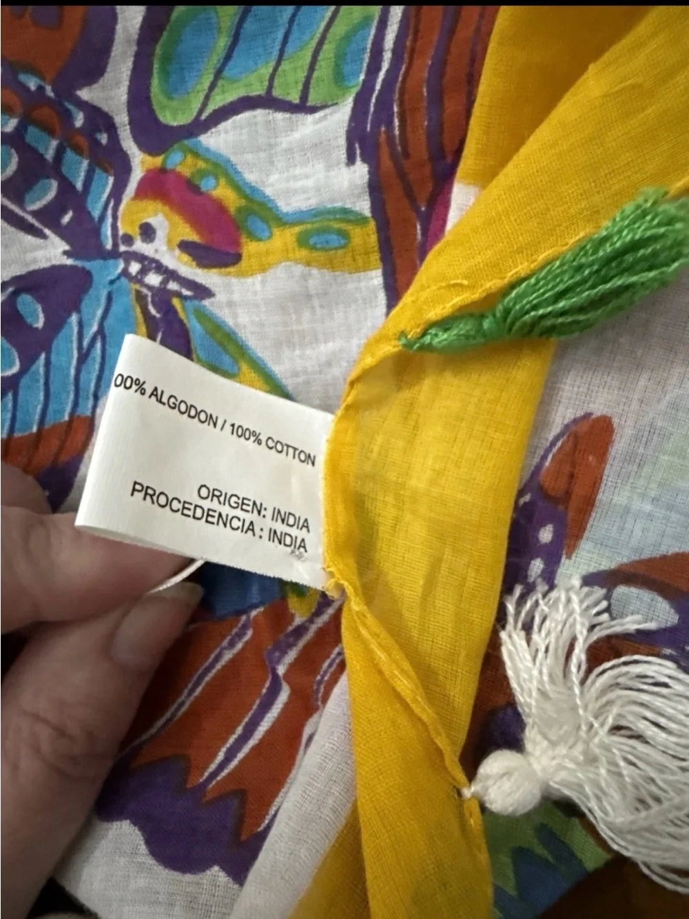 Toko Butterfly Border Lightweight Cotton Scarf 🧣